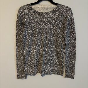 J. Crew Black & White Floral Sweater